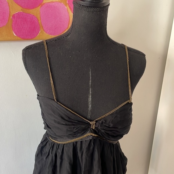 💕Stella McCartney Mini Dress with Chains Black / Silk - Picture 2 of 9